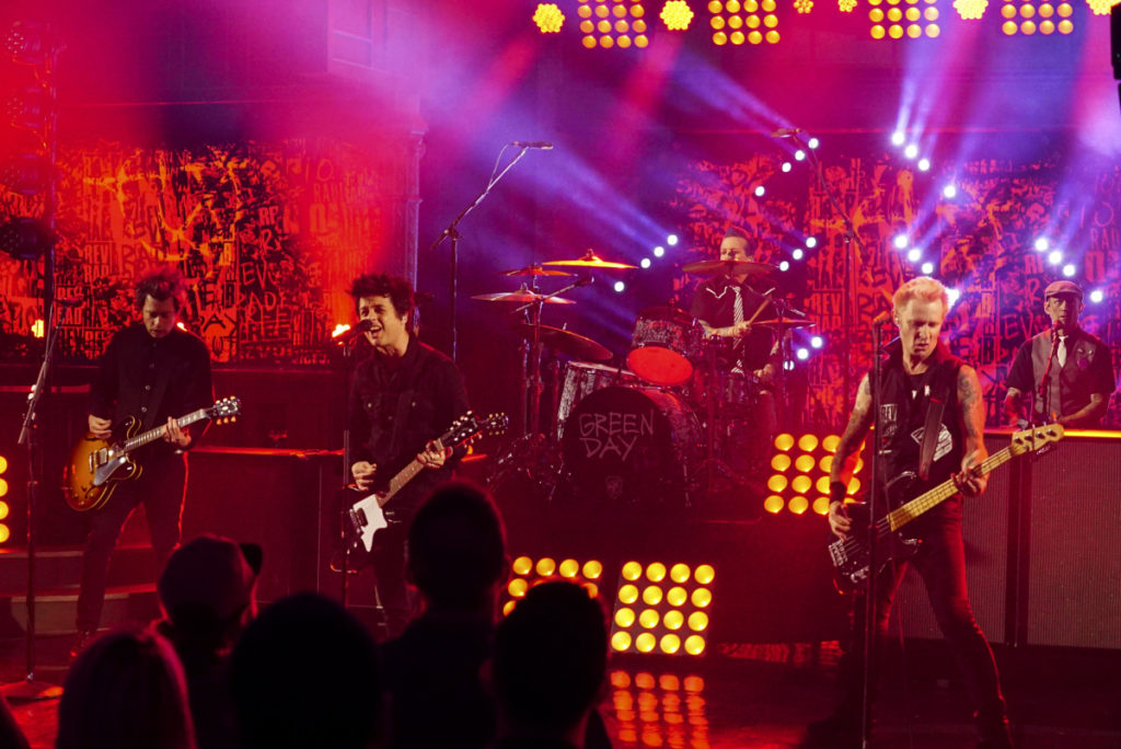 The Late Show with Stephen Colbert on Tuesday, March 21, 2017 with musical performance by Green Day (n) Photo: Mary Kouw/CBS ÃÂ©2017 CBS Broadcasting Inc. All Rights Reserved